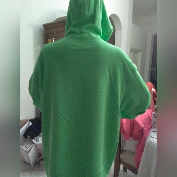 BNWOT SWEATSHIRT BY B.P SZ. LG GREEN HOODIE HAPPY DAY SMILEY FACE GRAPHICS - Picture 5 of 7